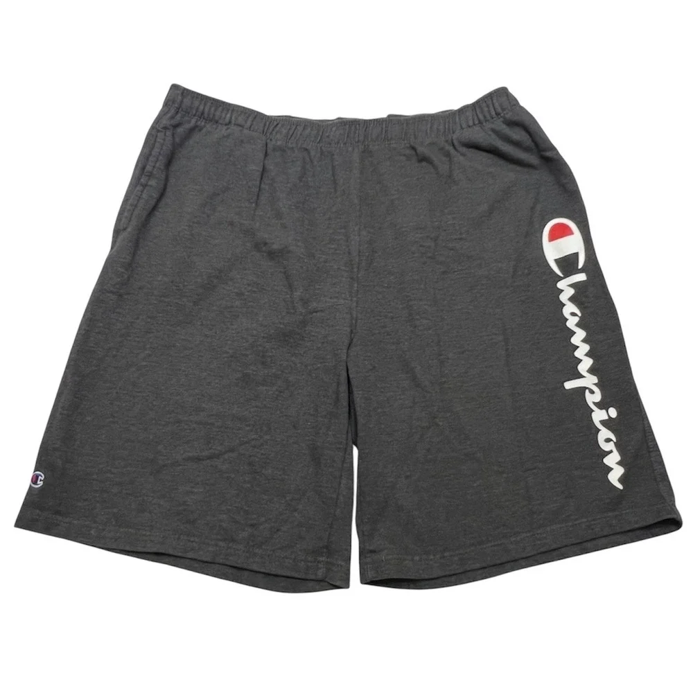 Champion‎ Authentic Athleticwear Mens 2XL Gray Sweat Shorts Active Spellout Logo